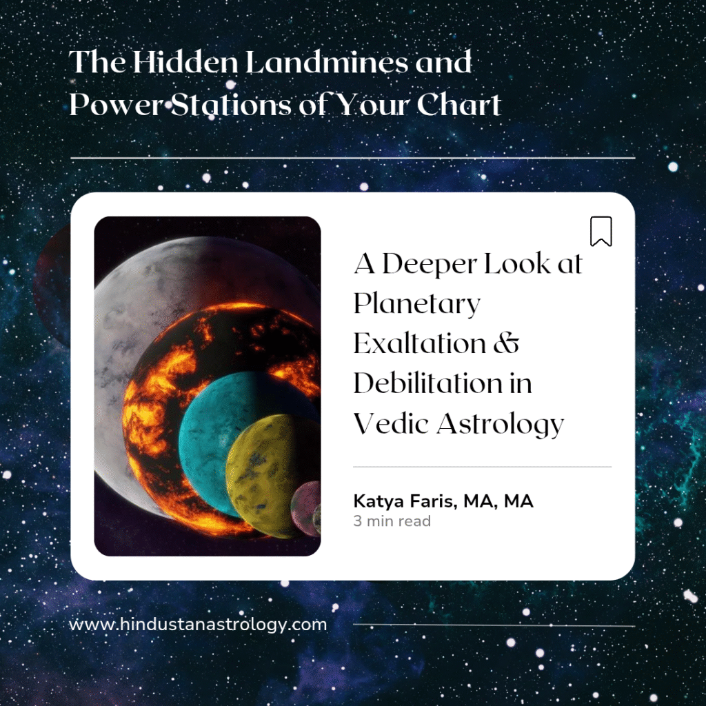 Planetary exaltations and debilitations in Vedic Astrology.