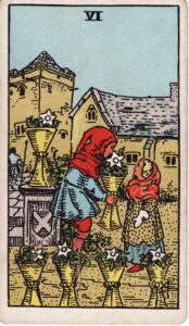 Moon in Punarvasu, six of cups tarot card.