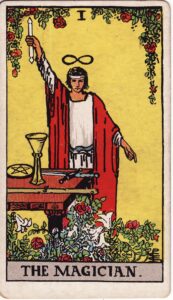 Moon in Aries, Ashwini to Bharani, the Magician tarot card.
