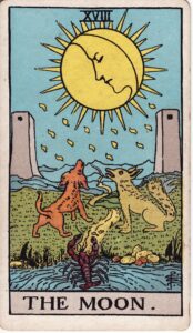 The Moon Tarot Card.