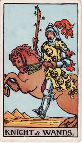 Moon in Aries, Ashwini, Knight of Wands tarot card.