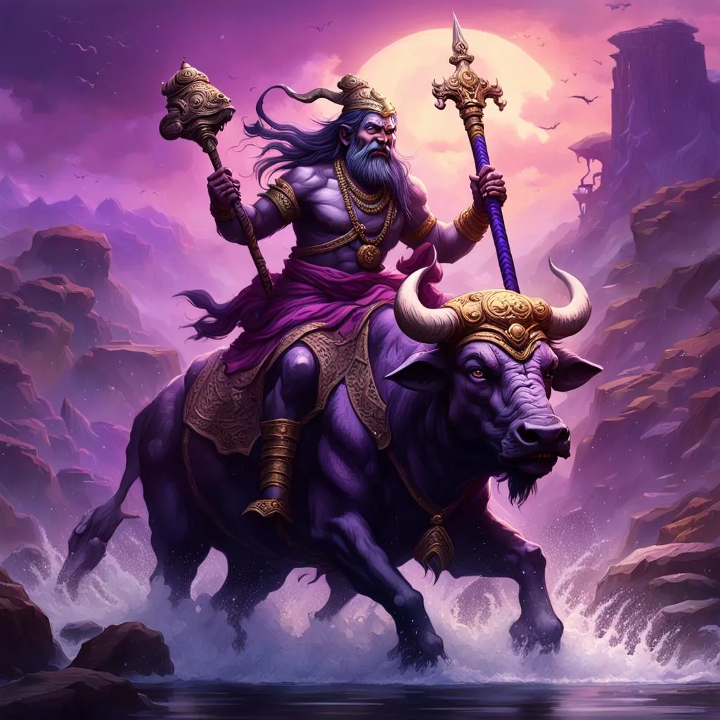 Moon in Aries, Bharani, Yama, the god of death.